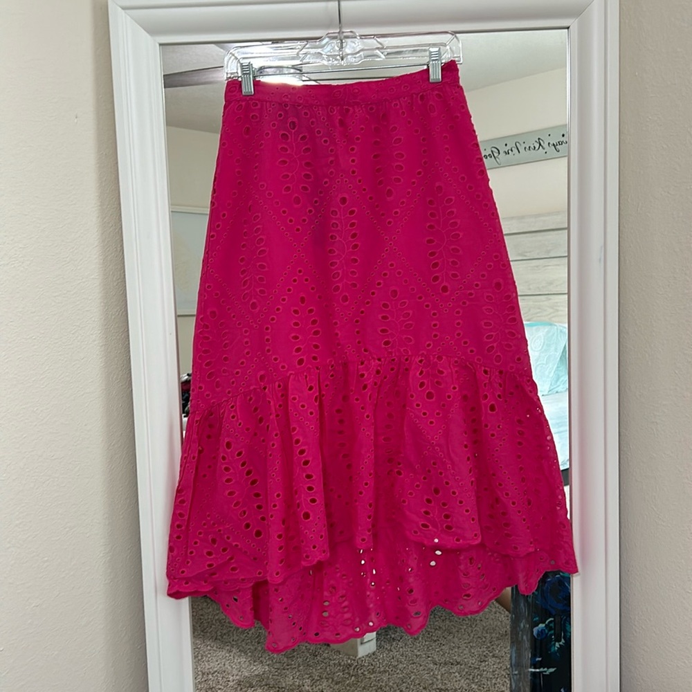 Midi eyelet skirt